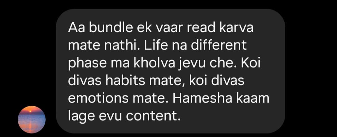 Instagram testimonial about book being a life companion