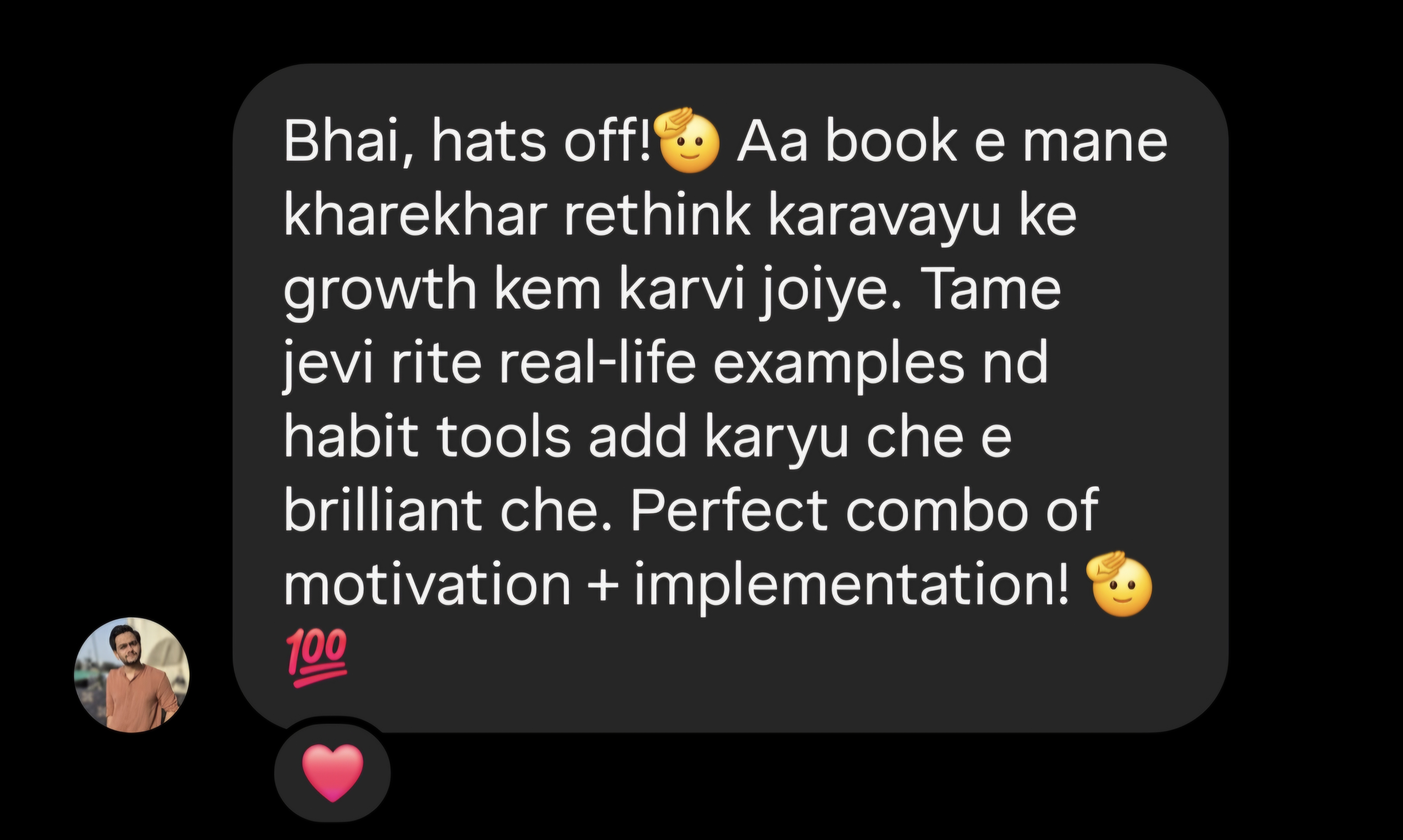 Instagram testimonial about practical habit tracking